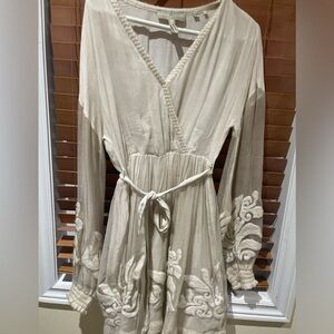 Cream Embroidered Dress